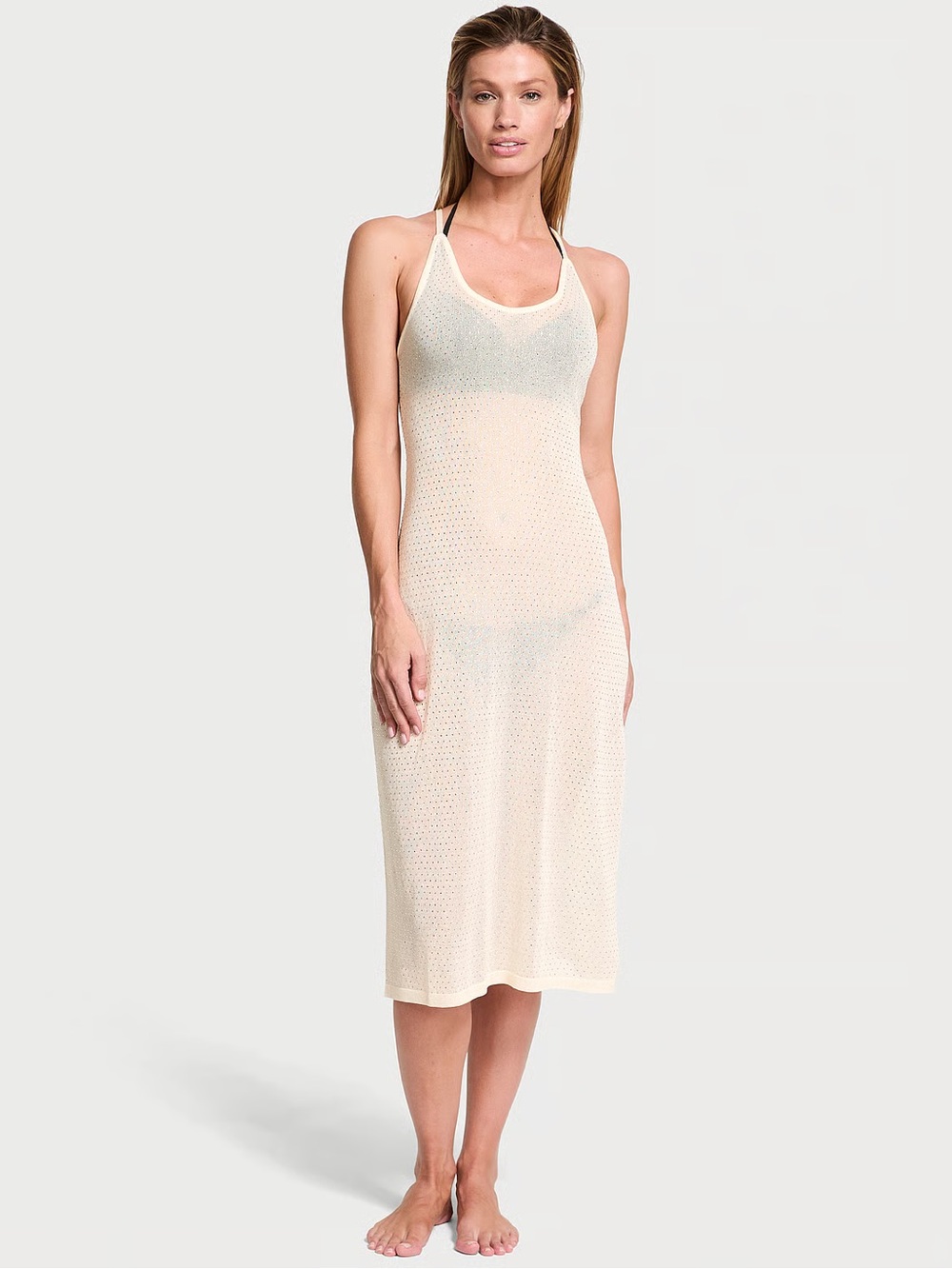 ๐ Victoriaโs Secret Sheer Knit Swim Cover Up - Cream Brand New with Tags